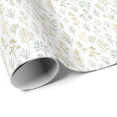 Kruiden Takjes Micro Botanisch Herhalend Patroon Cadeaupapier (Rol Hoek)