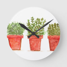 Kruiden tijm rozemarijnmunt waterverf rustige krui ronde klok