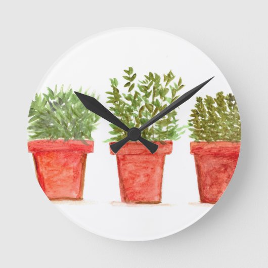 Kruiden tijm rozemarijnmunt waterverf rustige krui ronde klok (Voorkant)