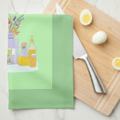 Kruiden Towel Green met oils en bloemen Theedoek (Quarter Fold)