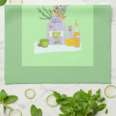 Kruiden Towel Green met oils en bloemen Theedoek (Gevouwen)