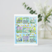 Kruiden Tuin Libellen Honingbijen Waterverf Briefkaart (Staand voorkant)