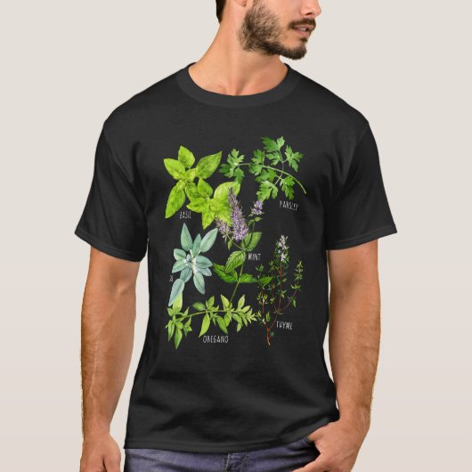 Kruiden Typen Planten T-shirt (Voorkant)