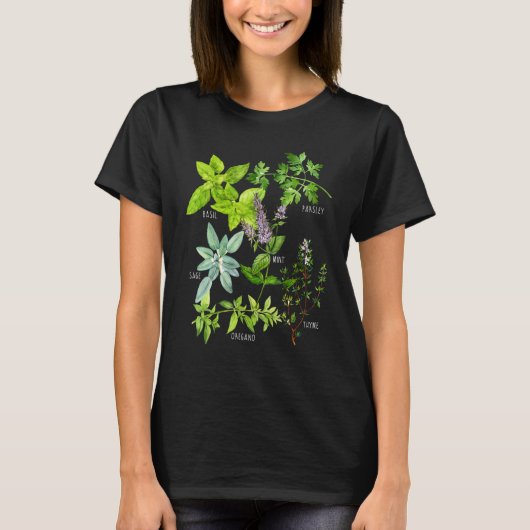 Kruiden Typen Planten T-shirt (Voorkant)