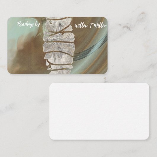 Kruiden, Witte Salie, Genezer, Reiki, Visitekaartj Visitekaartje (Voorkant / Achterkant)