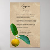 Kruidenapotheek: Lemon | Botanisch Poster (Voorkant)