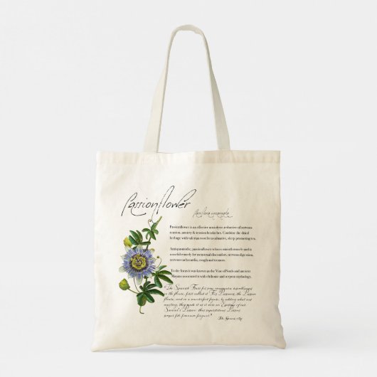 Kruidenapotheek: passionbloem | Bloem Canvas tas (Achterkant)