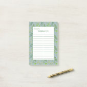 Kruidenbladeren - Blauw 2 kolom bekleed boodschapp Post-it® Notes (Op bureau)