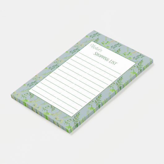Kruidenbladeren - Blauw 2 kolom bekleed boodschapp Post-it® Notes (Schuin)