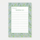 Kruidenbladeren - Blauw 2 kolom bekleed boodschapp Post-it® Notes (Voorkant)