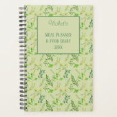 Kruidenbladeren - Groen Gepersonaliseerd Voedselda Planner (Voorkant)