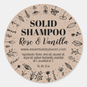 Kruidenbloemen Biologische Solid Shampoo Labels