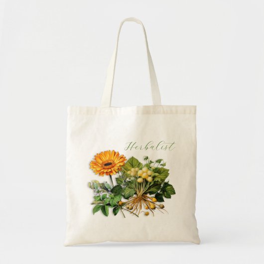 Kruidenbloemist Kruiden Calendula Design Canvas ta Tote Bag (Voorkant)