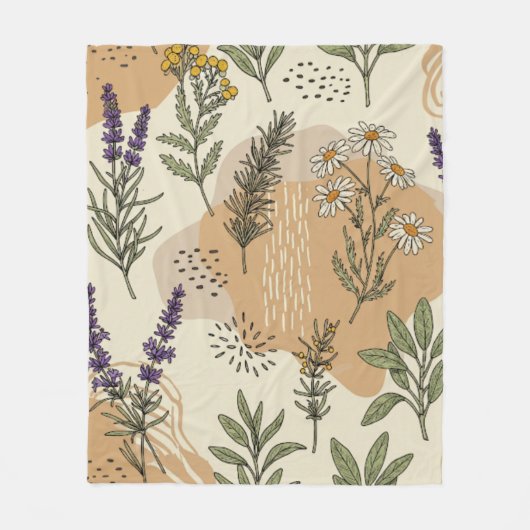 Kruidenbloesems fleece deken (Voorkant)