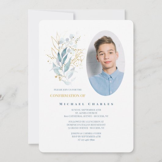 Kruidenboeket Foto Uitnodiging (Voorkant)