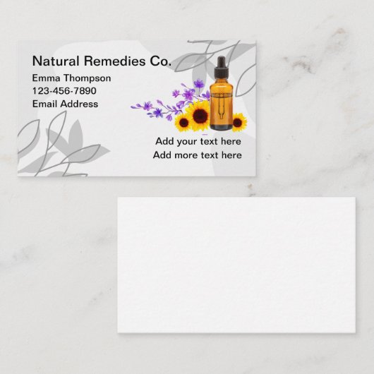 kruidenetherische oliën thema Visitekaartjes (Voorkant / Achterkant)