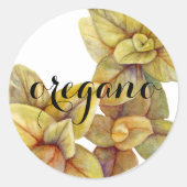 Kruidenetiket: oregano ronde sticker (Voorkant)