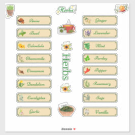 Kruidenetiketten Naam & Afbeelding Extra Bonus sti Sticker