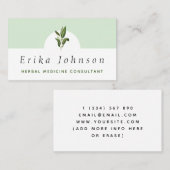 Kruidengeneeskunde consultant minimalistisch groen visitekaartje (Voorkant / Achterkant)