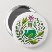 Kruidengeneeskunde Knop Ronde Button 4,0 Cm (Voorkant /achterkant)