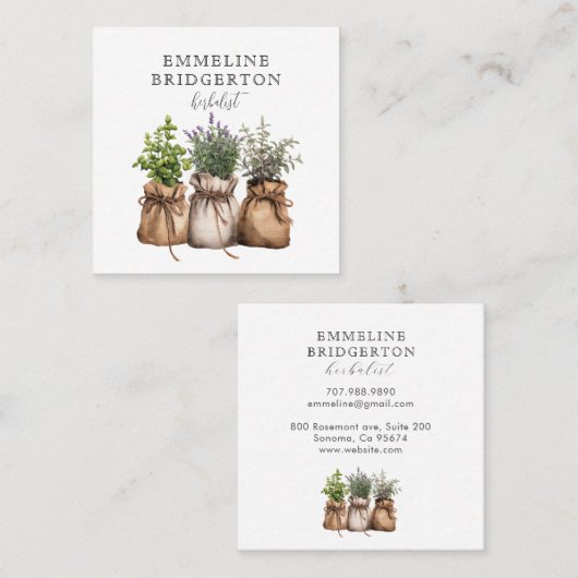 kruidengeneeskunde vierkante visitekaartje (Voorkant / Achterkant)