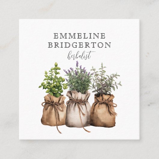 kruidengeneeskunde vierkante visitekaartje (Voorkant)