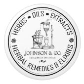  kruidengeneesmiddelen Farmhouse Shabby Chic Keramische Knop (Voorkant)