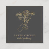 Kruidengeneesmiddelen + Floral Apothecary Gold Squ Vierkante Visitekaartje (Voorkant)