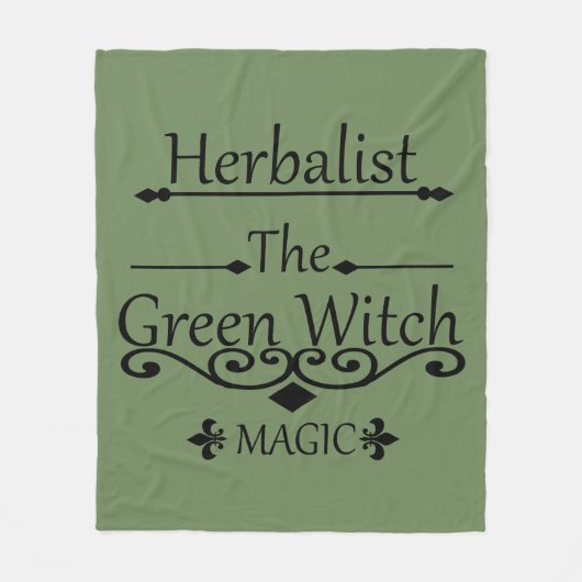 Kruidengenezer groene heks magie natuurlijke genee fleece deken (Voorkant)