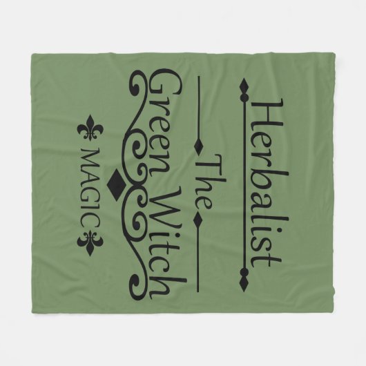 Kruidengenezer groene heks magie natuurlijke genee fleece deken (Voorkant (Horizontaal))