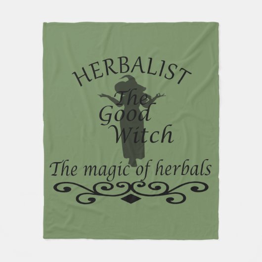 Kruidengenezer groene heks magie natuurlijke genee fleece deken (Voorkant)