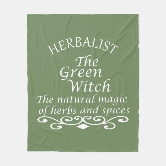Kruidengenezer groene heks magie natuurlijke genee fleece deken (Voorkant)