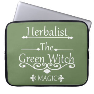 Kruidengenezer groene heks magie natuurlijke genee laptop sleeve