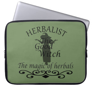 Kruidengenezer groene heks magie natuurlijke genee laptop sleeve