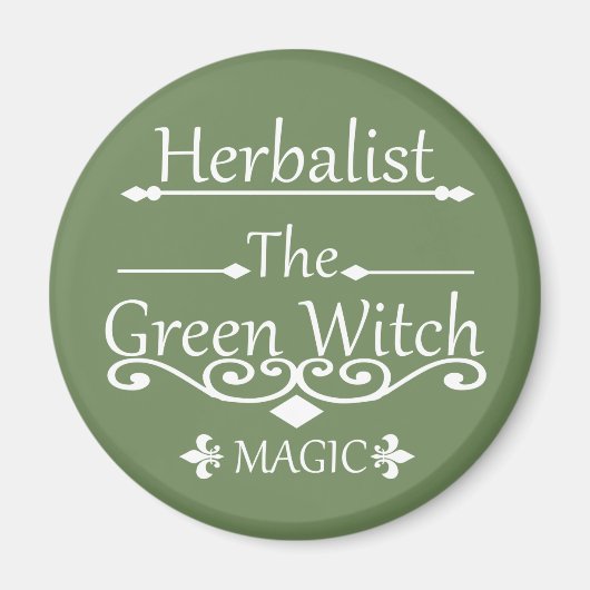 Kruidengenezer groene heks magie natuurlijke genee magneet (Voorkant)