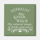 Kruidengenezer groene heks magie natuurlijke genee magneet (Voorkant)