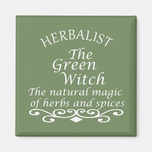 Kruidengenezer groene heks magie natuurlijke genee magneet (Voorkant)