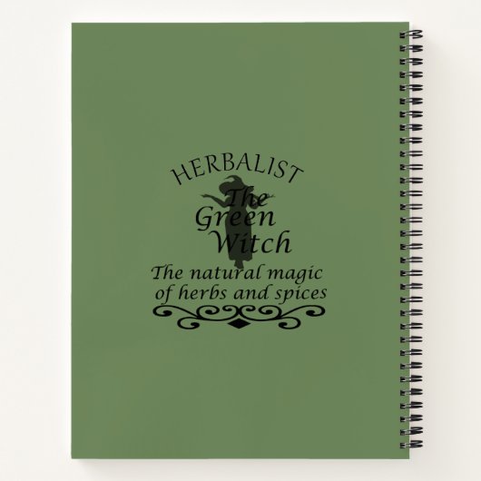 Kruidengenezer groene heks magie natuurlijke genee notitieboek (Achterkant)