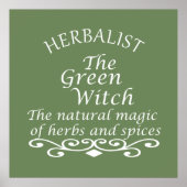 Kruidengenezer groene heks magie natuurlijke genee poster (Voorkant)