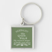 Kruidengenezer groene heks magie natuurlijke genee sleutelhanger (Voorkant)