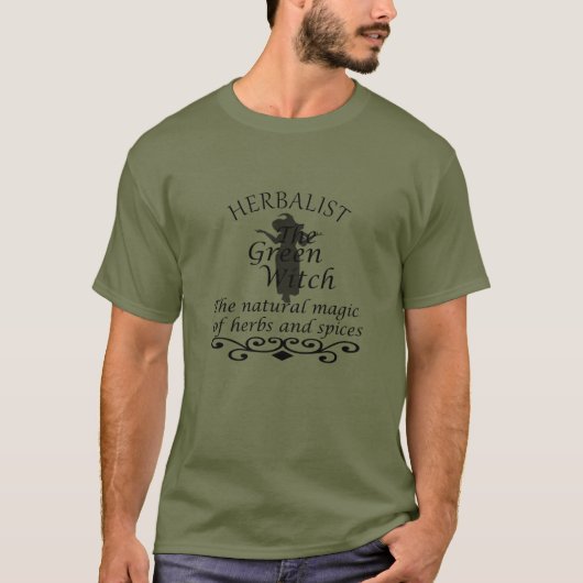 Kruidengenezer groene heks magie natuurlijke genee t-shirt (Voorkant)
