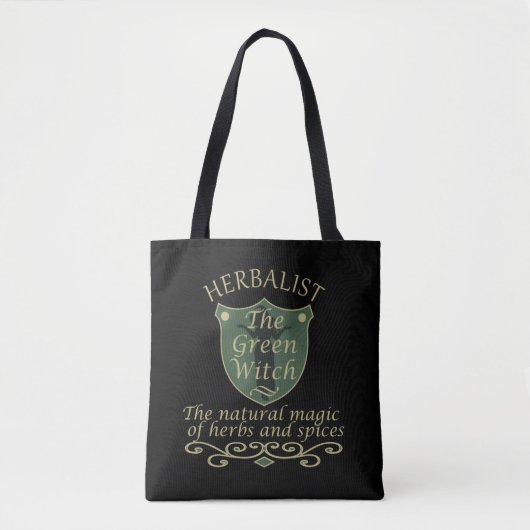 Kruidengenezer groene heks magie natuurlijke genee tote bag (Voorkant)