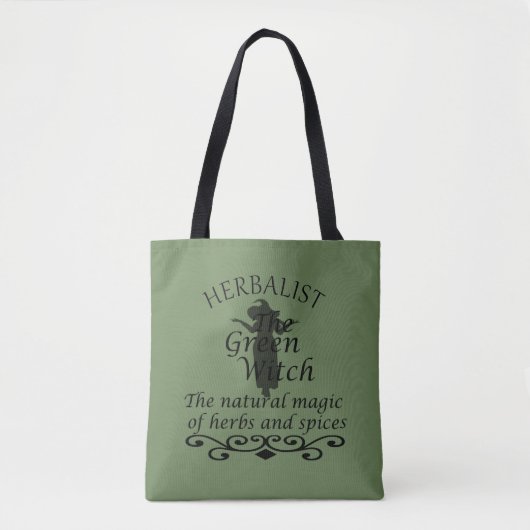 Kruidengenezer groene heks magie natuurlijke genee tote bag (Voorkant)
