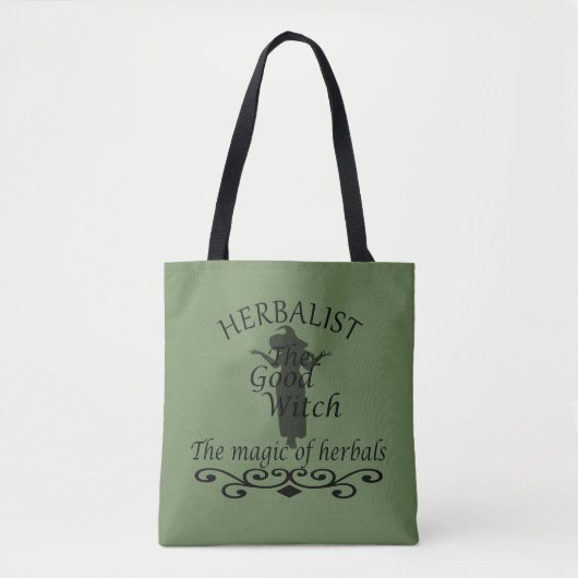 Kruidengenezer groene heks magie natuurlijke genee tote bag (Voorkant)