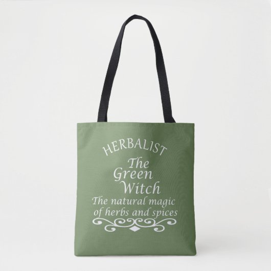 Kruidengenezer groene heks magie natuurlijke genee tote bag (Voorkant)