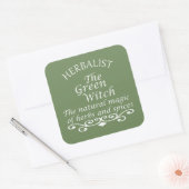 Kruidengenezer groene heks magie natuurlijke genee vierkante sticker (Envelop)