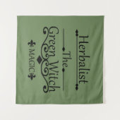 Kruidengenezer groene heks magie natuurlijke genee wandkleed (Voorkant (horizontaal))