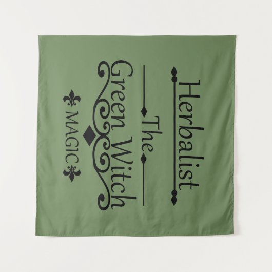 Kruidengenezer groene heks magie natuurlijke genee wandkleed (Voorkant (horizontaal))