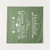 Kruidengenezer groene heks magie natuurlijke genee wandkleed (Voorkant (horizontaal))