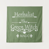 Kruidengenezer groene heks magie natuurlijke genee wandkleed (Voorkant)